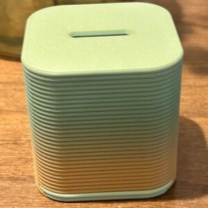 Beautiful variegated green piggy bank simple minimalist 3D printed